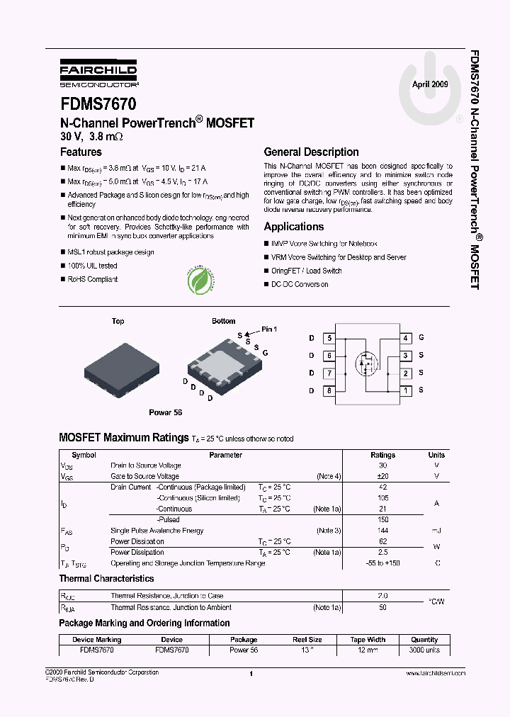 FDMS7670_4769664.PDF Datasheet