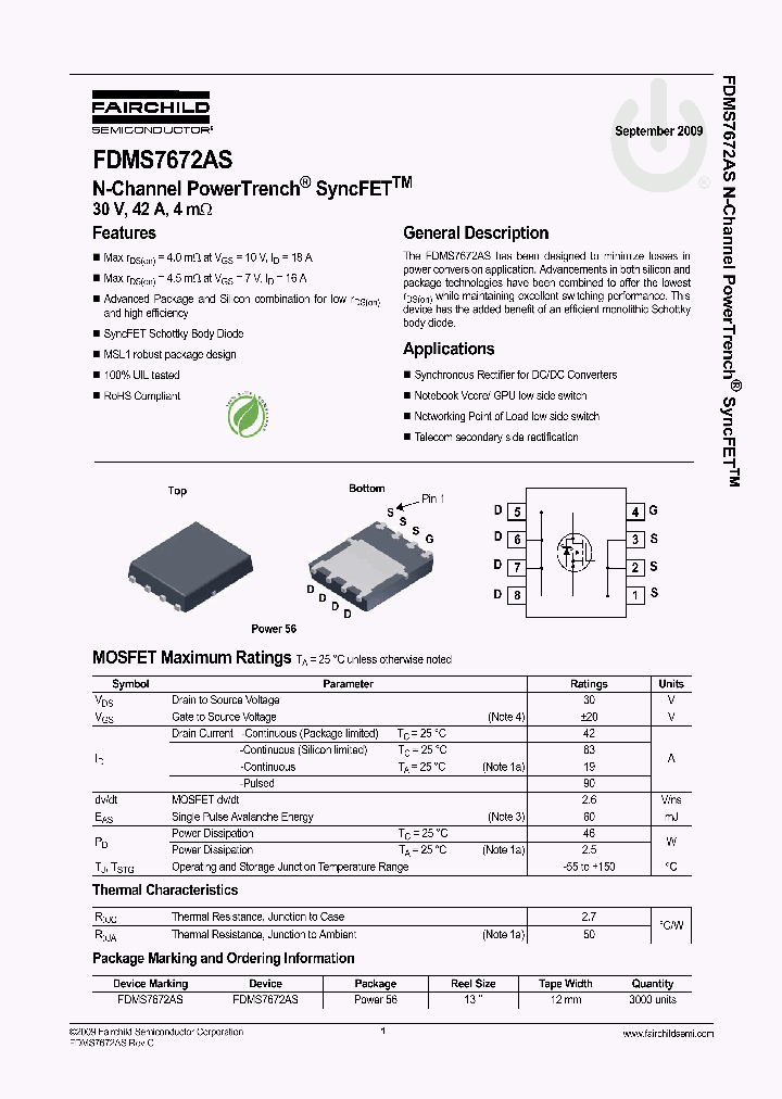 FDMS7672AS_4769667.PDF Datasheet