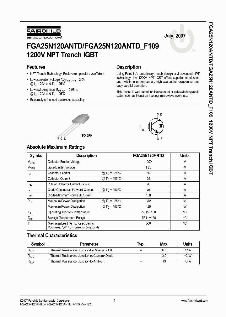 FGA25N120ANTD07_4914277.PDF Datasheet