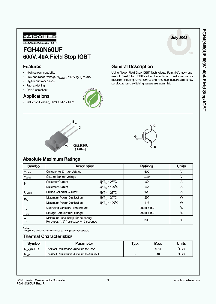 FGH40N60UF_4259749.PDF Datasheet