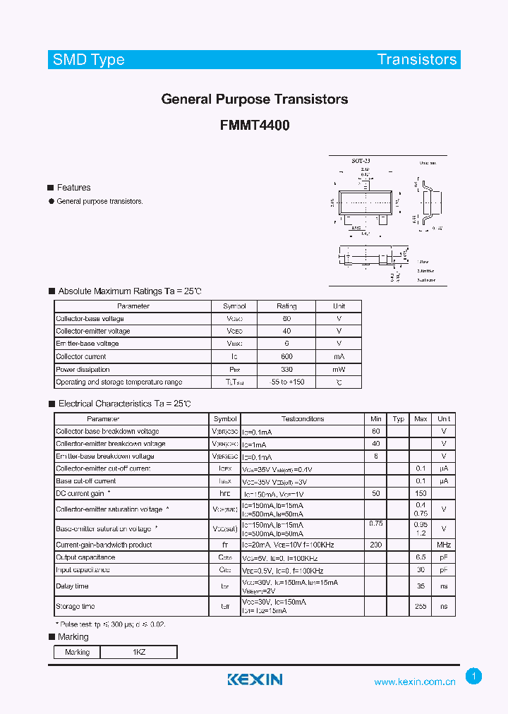 FMMT4400_4314917.PDF Datasheet