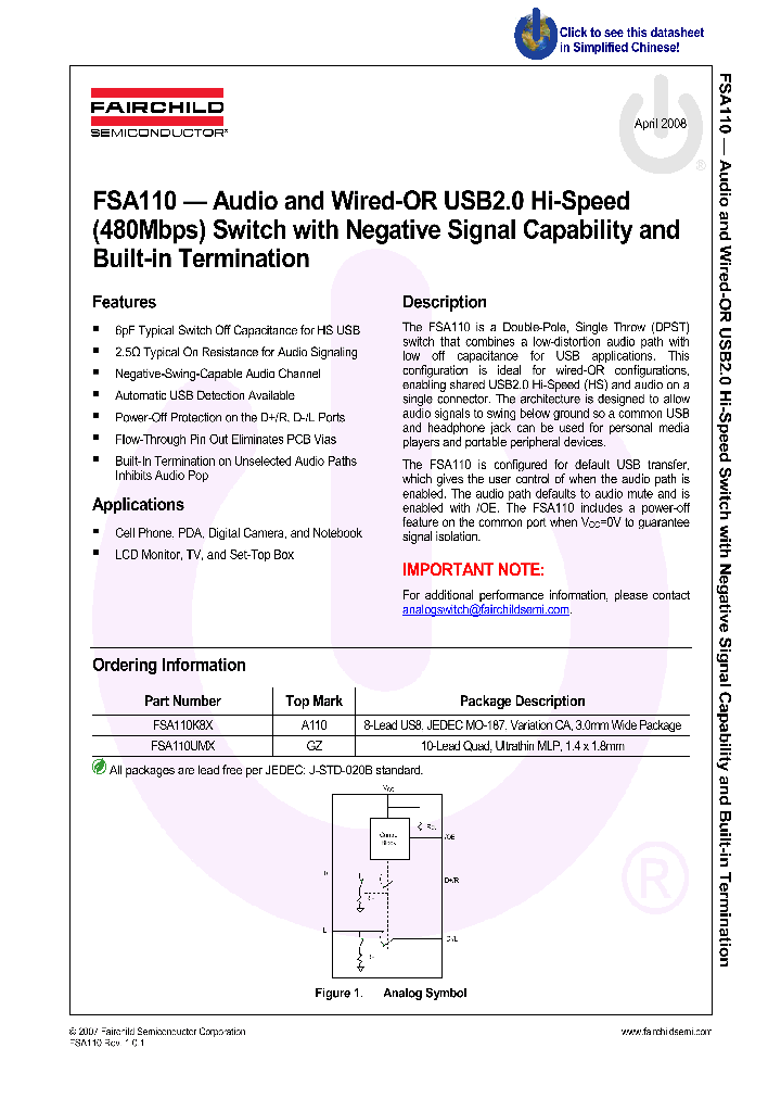 FSA110UMX_4321198.PDF Datasheet