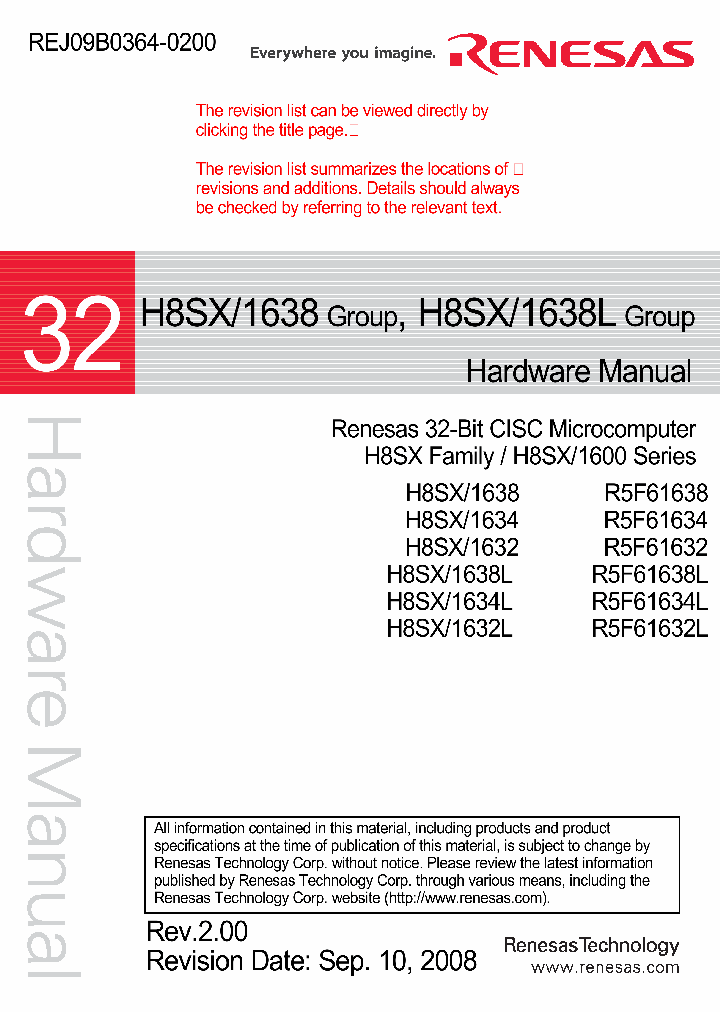 H8SX1632_4785055.PDF Datasheet