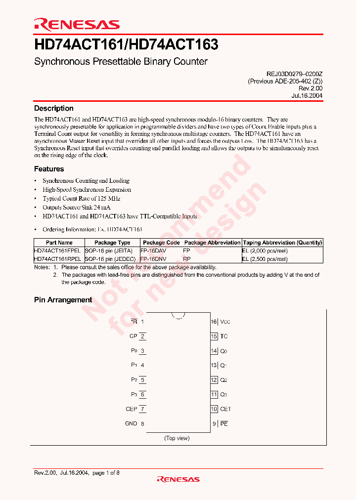 HD74ACT161_4684093.PDF Datasheet