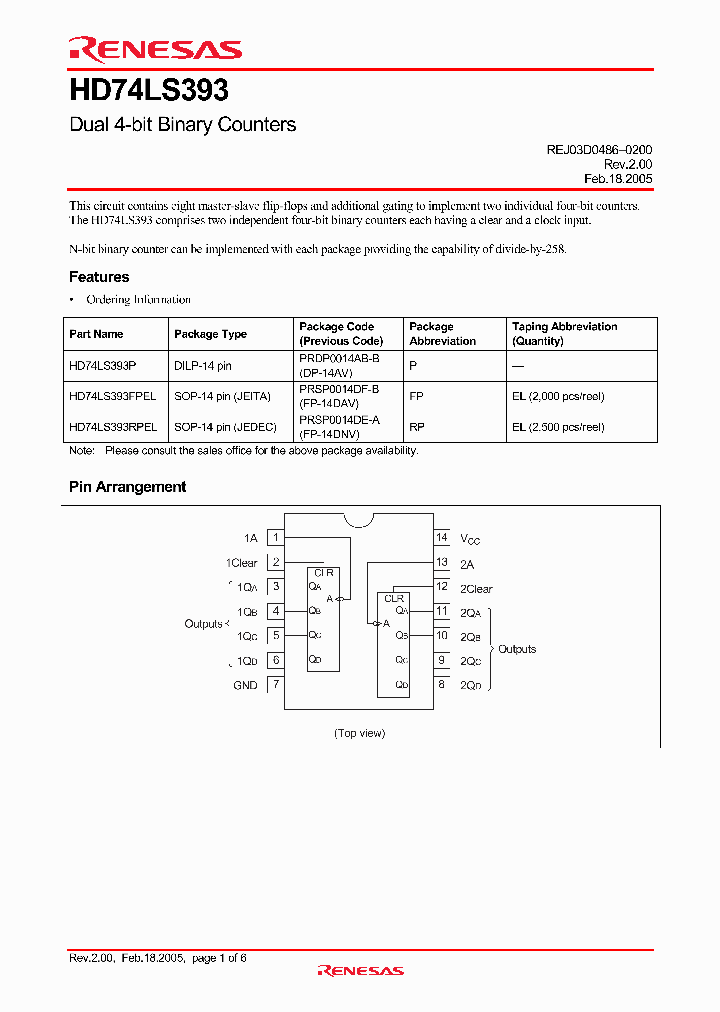 HD74LS393RPEL_4340239.PDF Datasheet