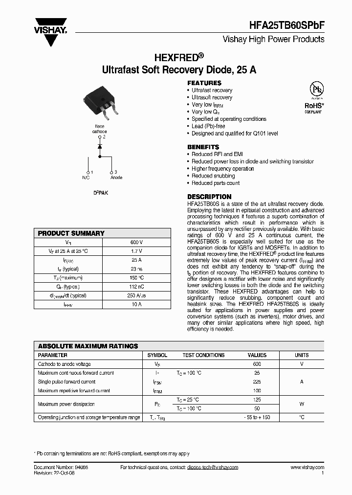 HFA25TB60SPBF_4743073.PDF Datasheet