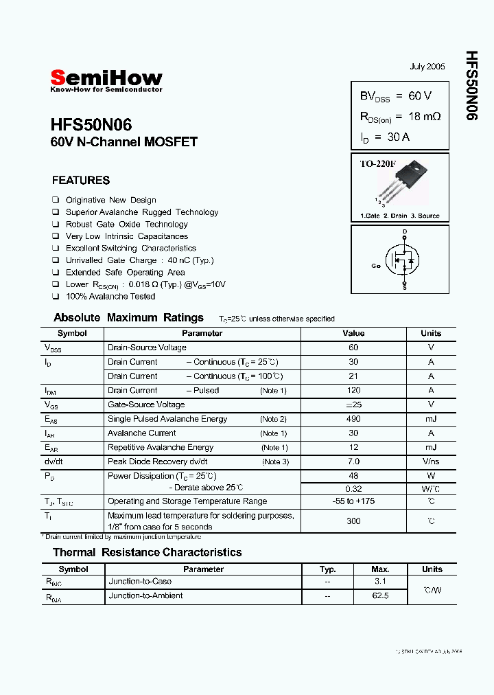 HFS50N06_4552386.PDF Datasheet