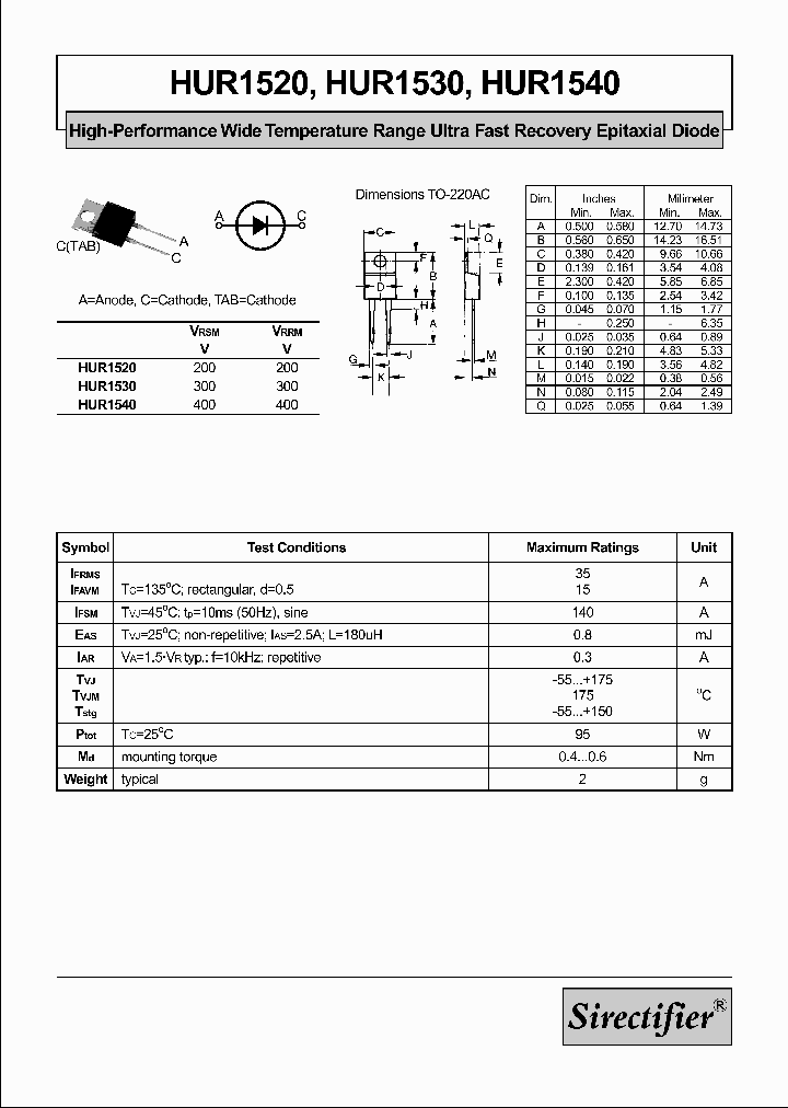 HUR1540_4184212.PDF Datasheet