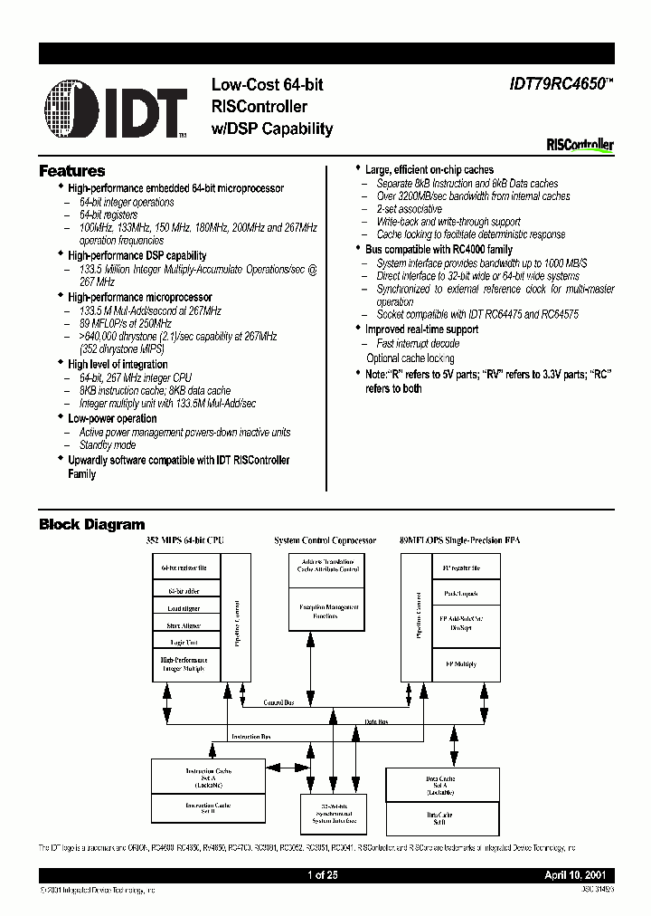 IDT79RC4650_4385341.PDF Datasheet