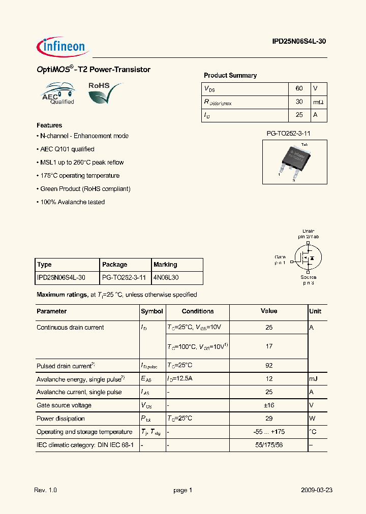 IPD25N06S4L-30_4543667.PDF Datasheet