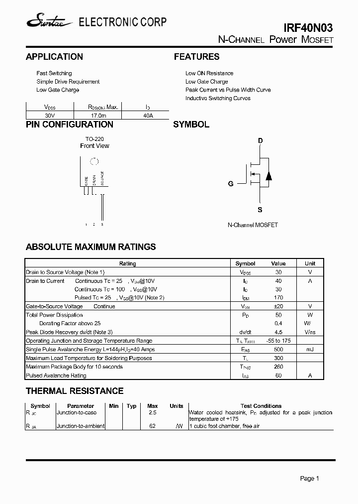 IRF40N03_4275574.PDF Datasheet