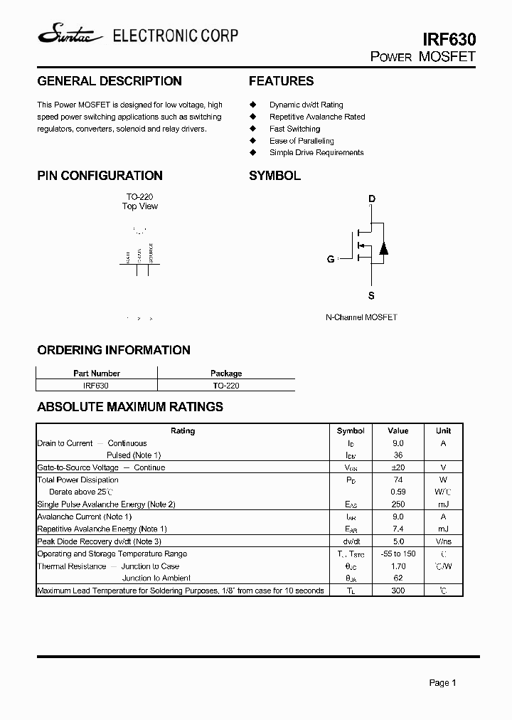 IRF630_4361202.PDF Datasheet