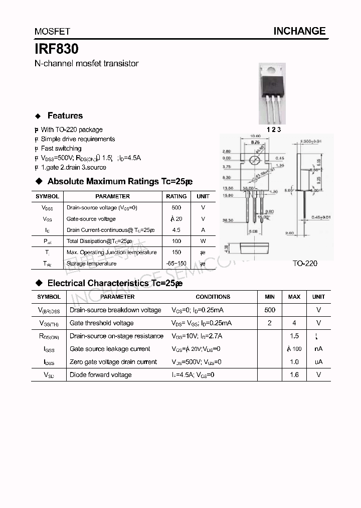 IRF830_4334442.PDF Datasheet