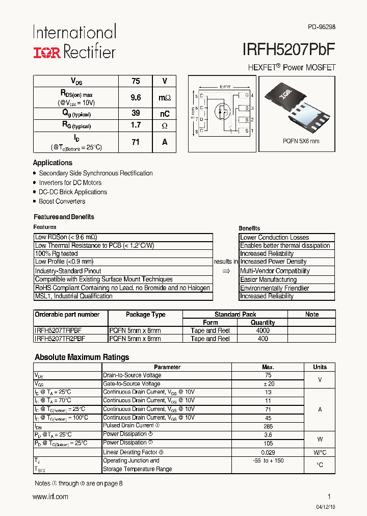 IRFH5207PBF_4666747.PDF Datasheet