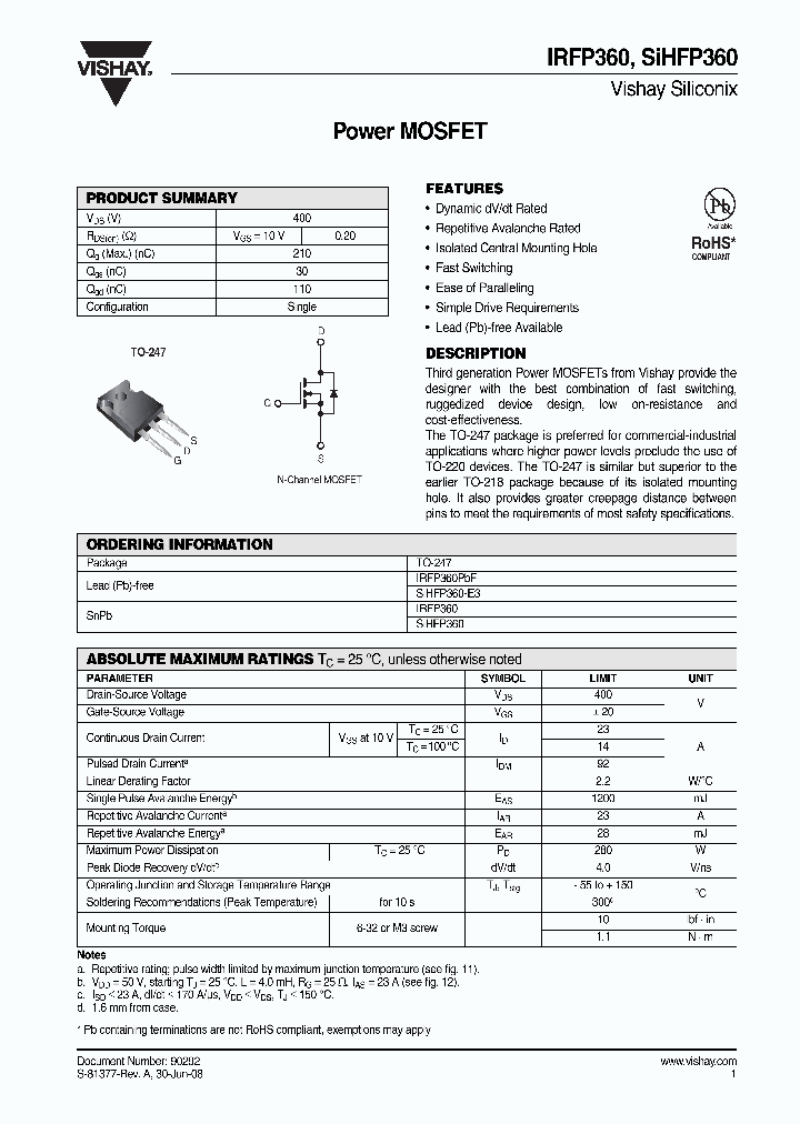 IRFP360_4312008.PDF Datasheet