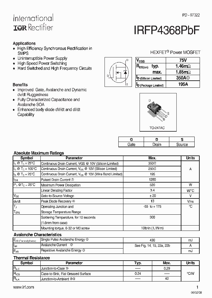 IRFP4368PBF_4194232.PDF Datasheet