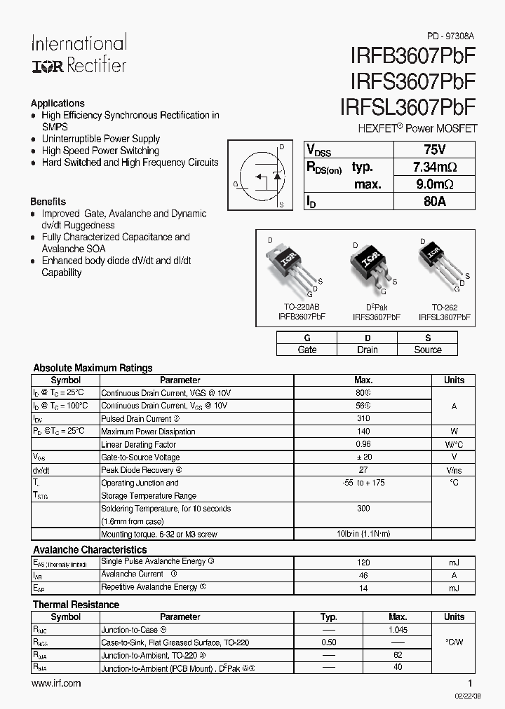 IRFSL3607PBF_4174210.PDF Datasheet