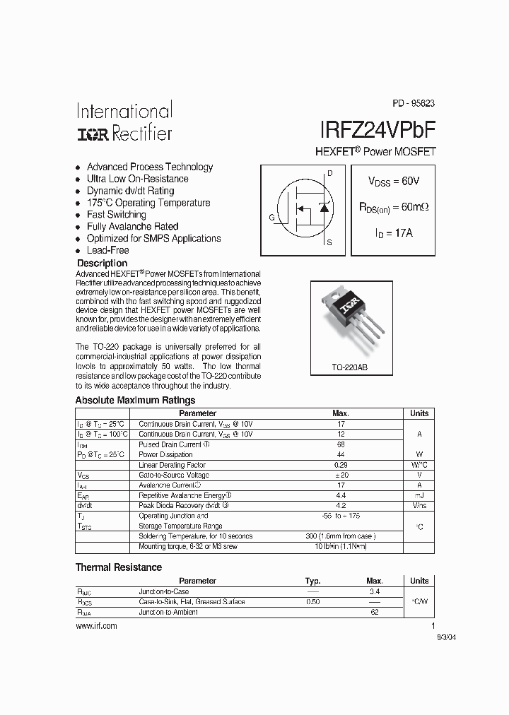 IRFZ24VPBF_4176136.PDF Datasheet