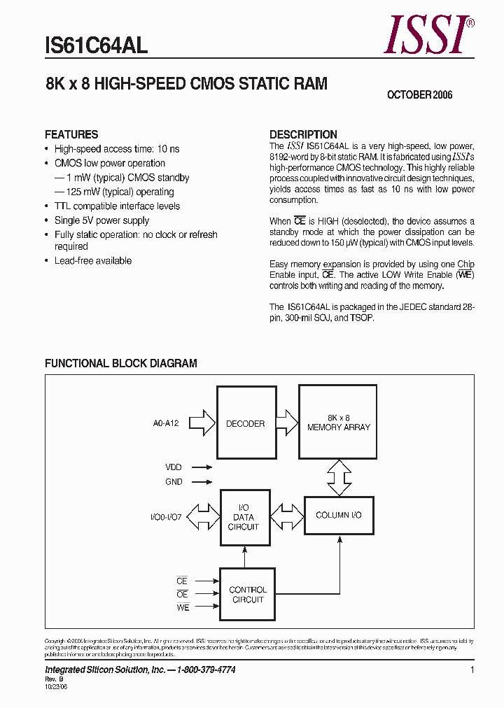 IS61C64AL0610_4327257.PDF Datasheet