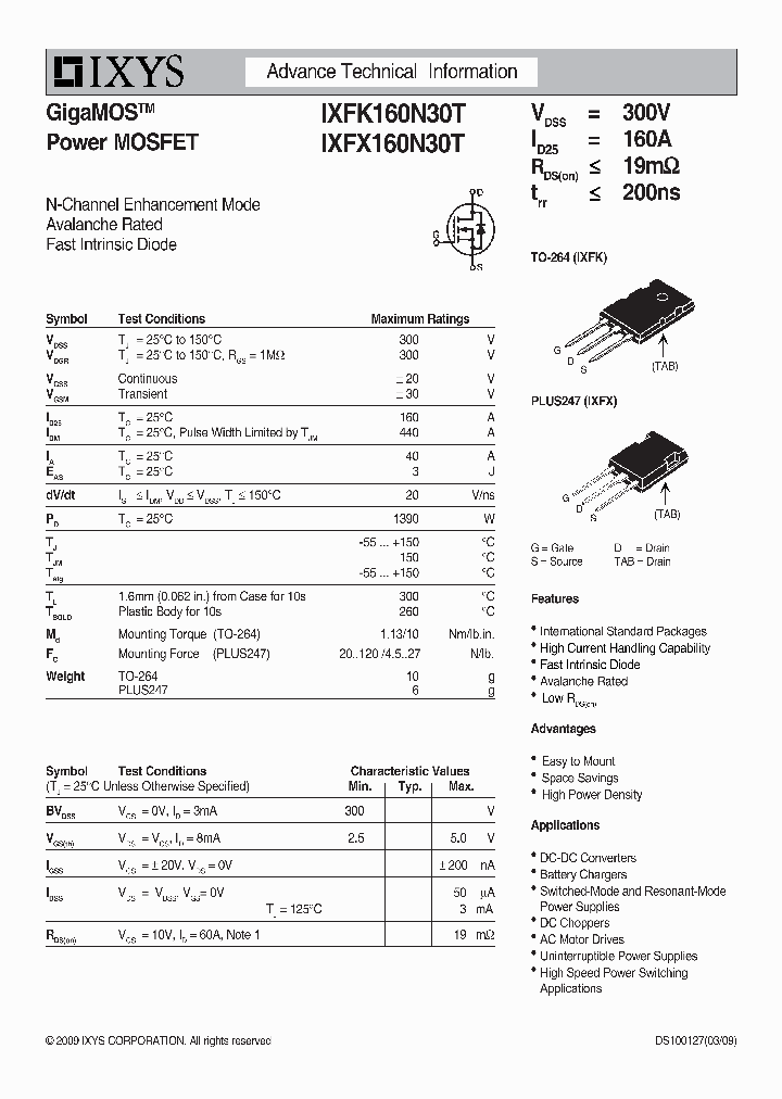 IXFK160N30T_4554381.PDF Datasheet