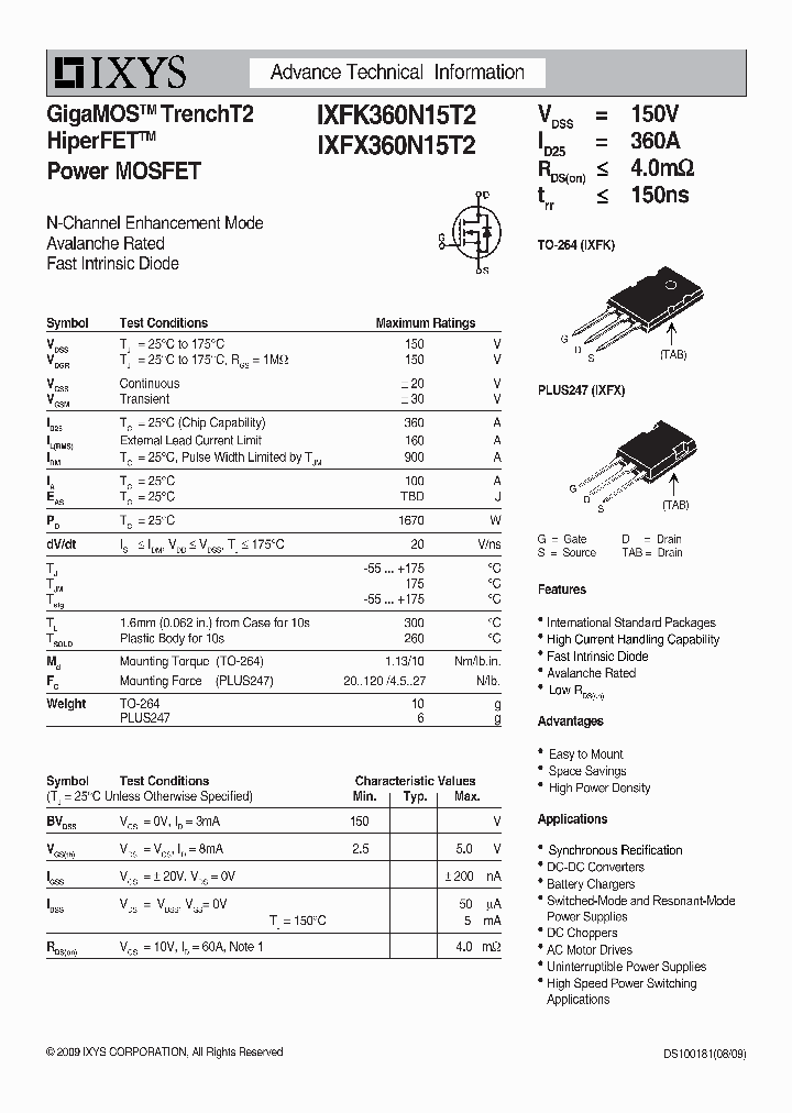 IXFK360N15T2_4559215.PDF Datasheet