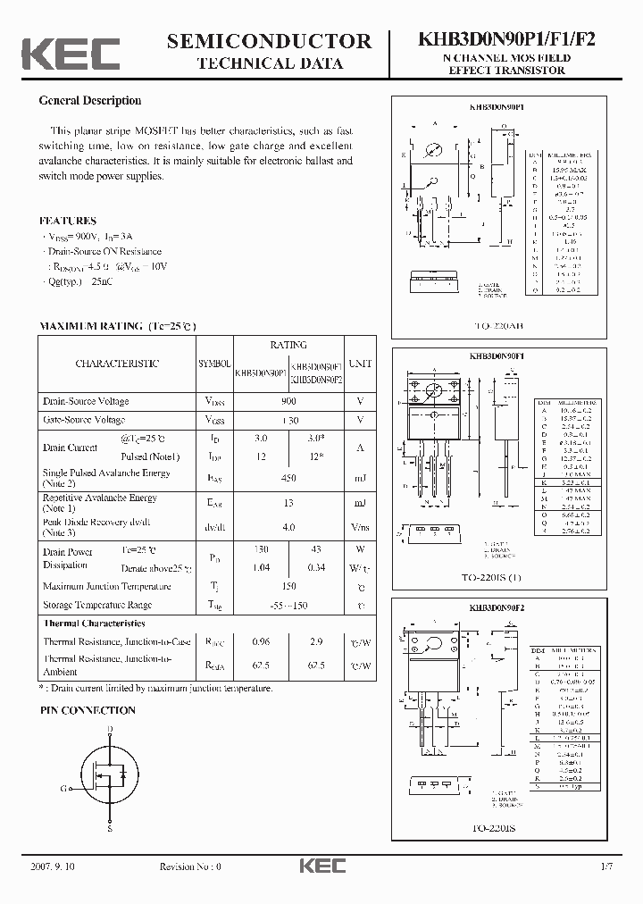 KHB3D0N90F1_4322433.PDF Datasheet