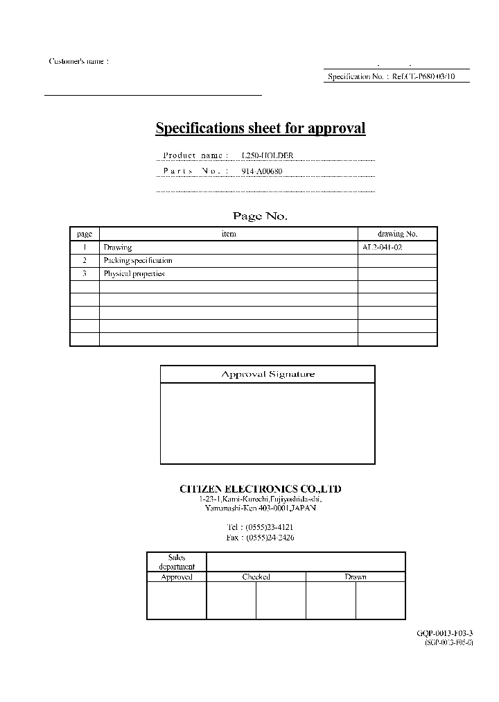 L250-HOLDER_4533316.PDF Datasheet