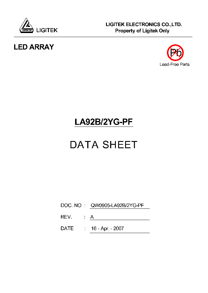 LA92B-2YG-PF_4617859.PDF Datasheet