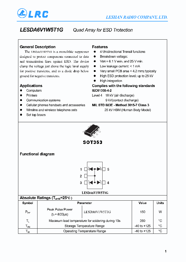 LESDA6V1W5T1G_4424273.PDF Datasheet