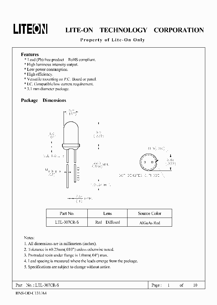 LTL-307CR-S_4570178.PDF Datasheet