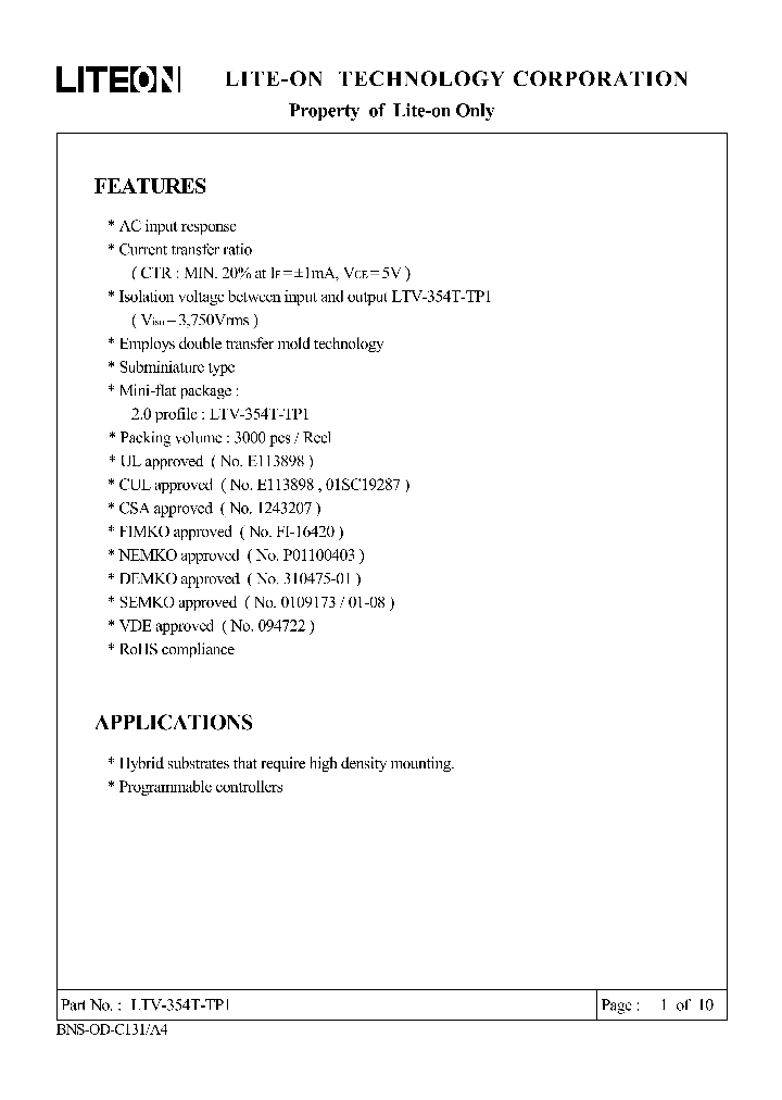 LTV-354T-TP1_4617449.PDF Datasheet