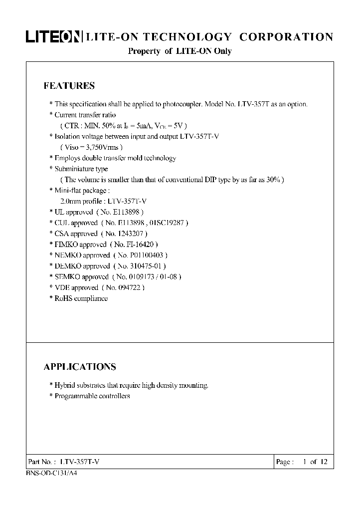 LTV-357T-V_4524813.PDF Datasheet