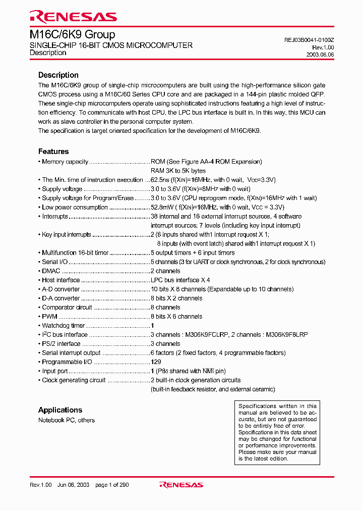 M306K9FCLRP_4271673.PDF Datasheet