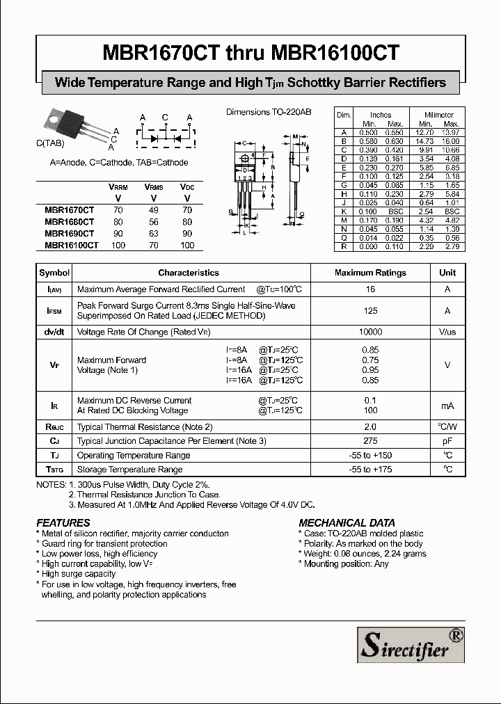 MBR1690CT_4183903.PDF Datasheet