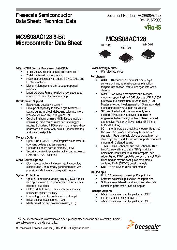 MC9S08AC128CFGE_4560278.PDF Datasheet