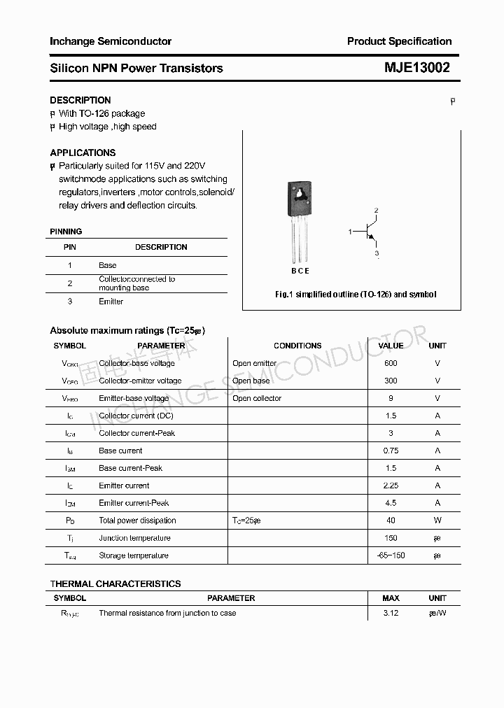 MJE13002_4286915.PDF Datasheet