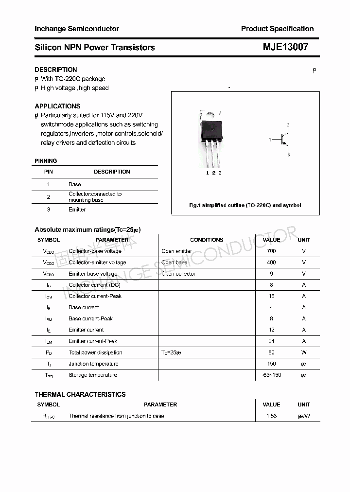 MJE13007_4347867.PDF Datasheet