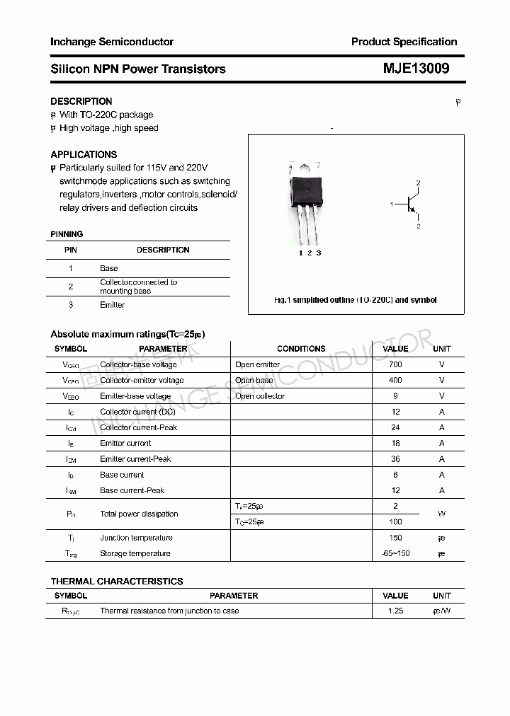 MJE13009_4384340.PDF Datasheet