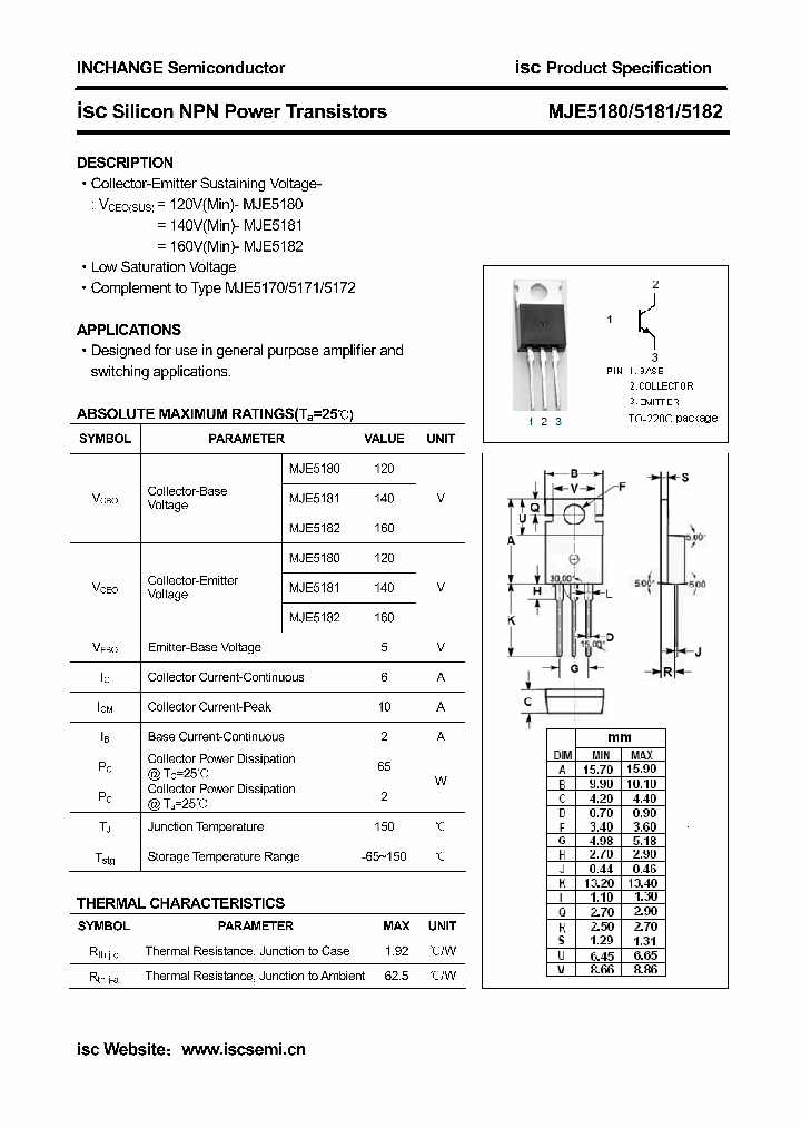 MJE5180_4461429.PDF Datasheet