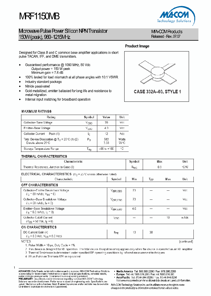 MRF1150MB_4893743.PDF Datasheet