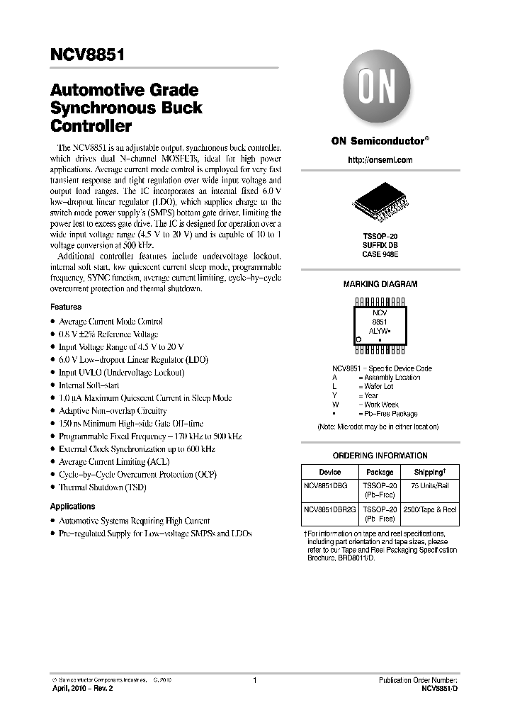 NCV8851DBR2G_4703490.PDF Datasheet