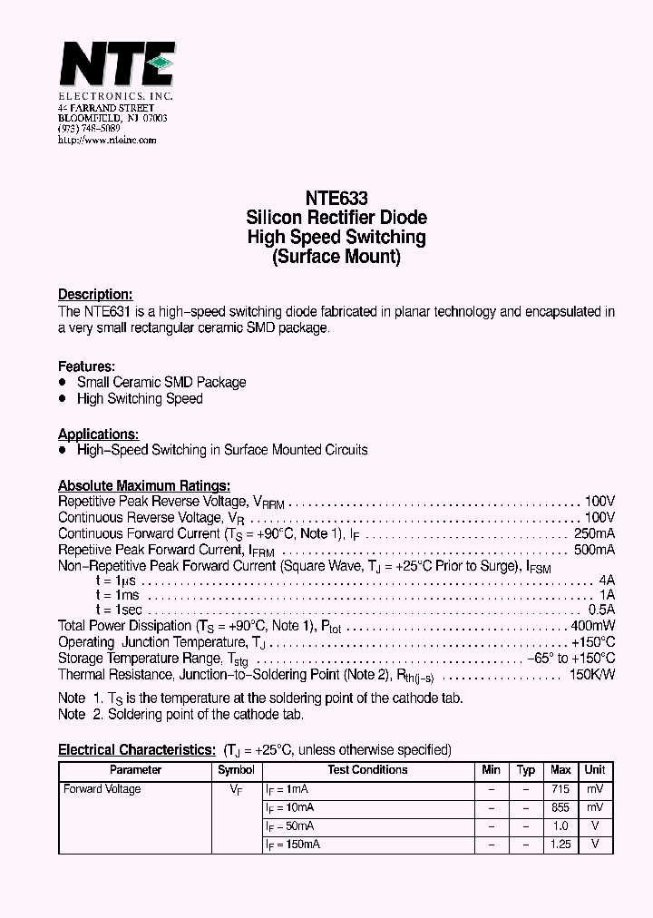 NTE633_4340264.PDF Datasheet