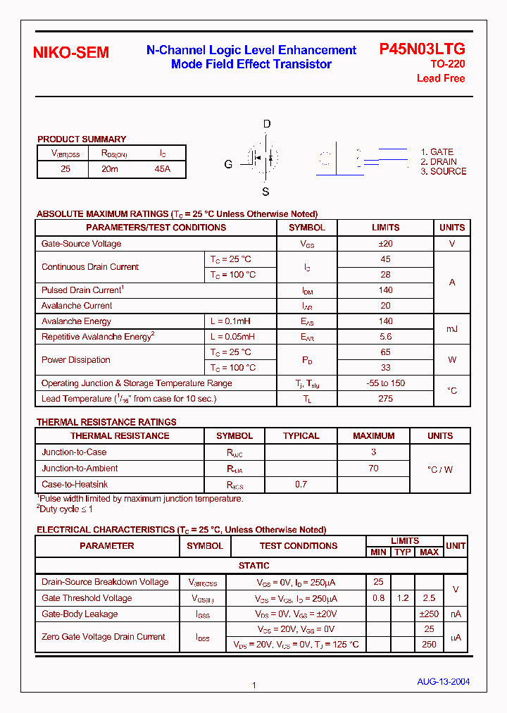 P45N03LTG_4391902.PDF Datasheet