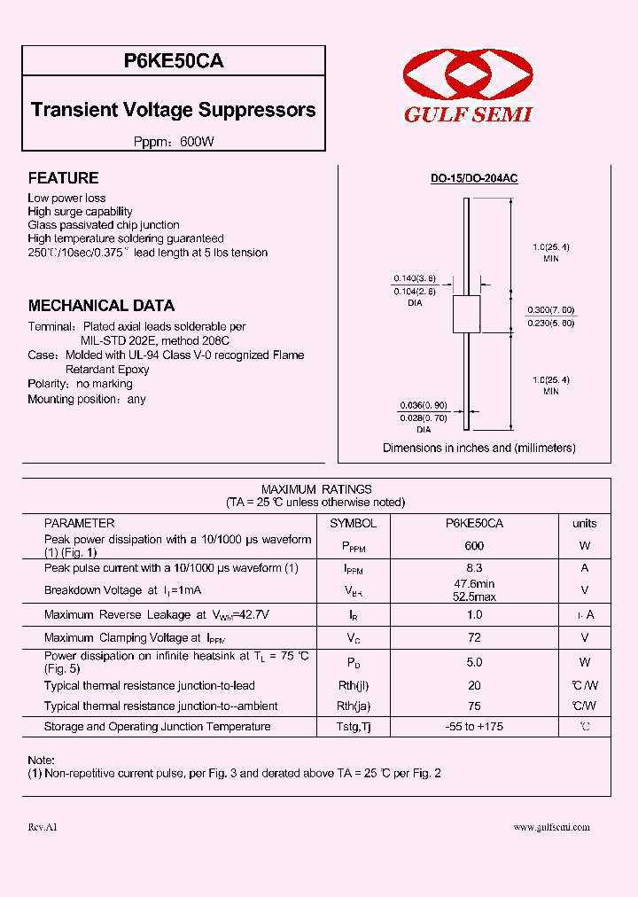 P6KE50CA_4619652.PDF Datasheet