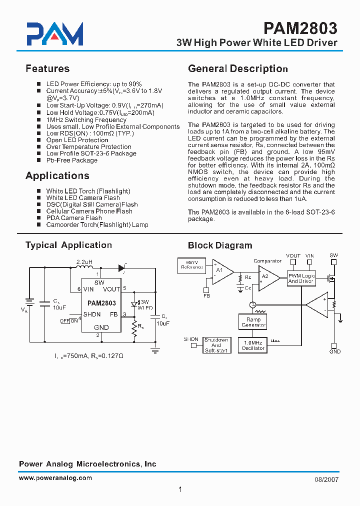 PAM2803VOUTAF095_4239052.PDF Datasheet