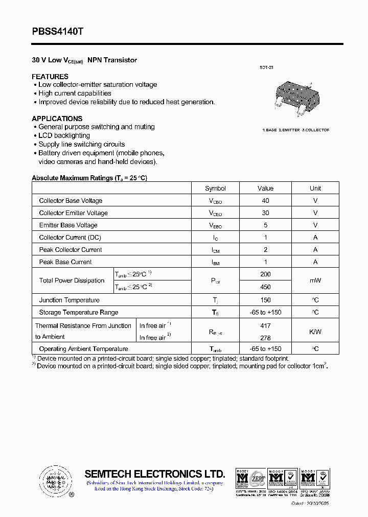 PBSS4140T_4427575.PDF Datasheet