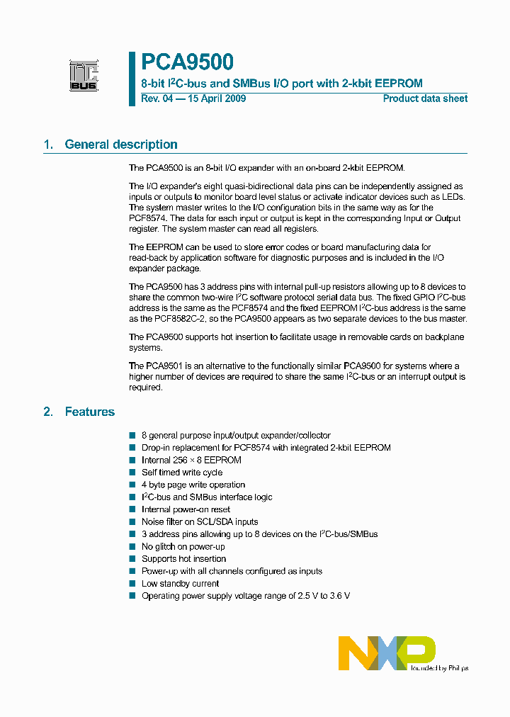 PCA9500_4576401.PDF Datasheet