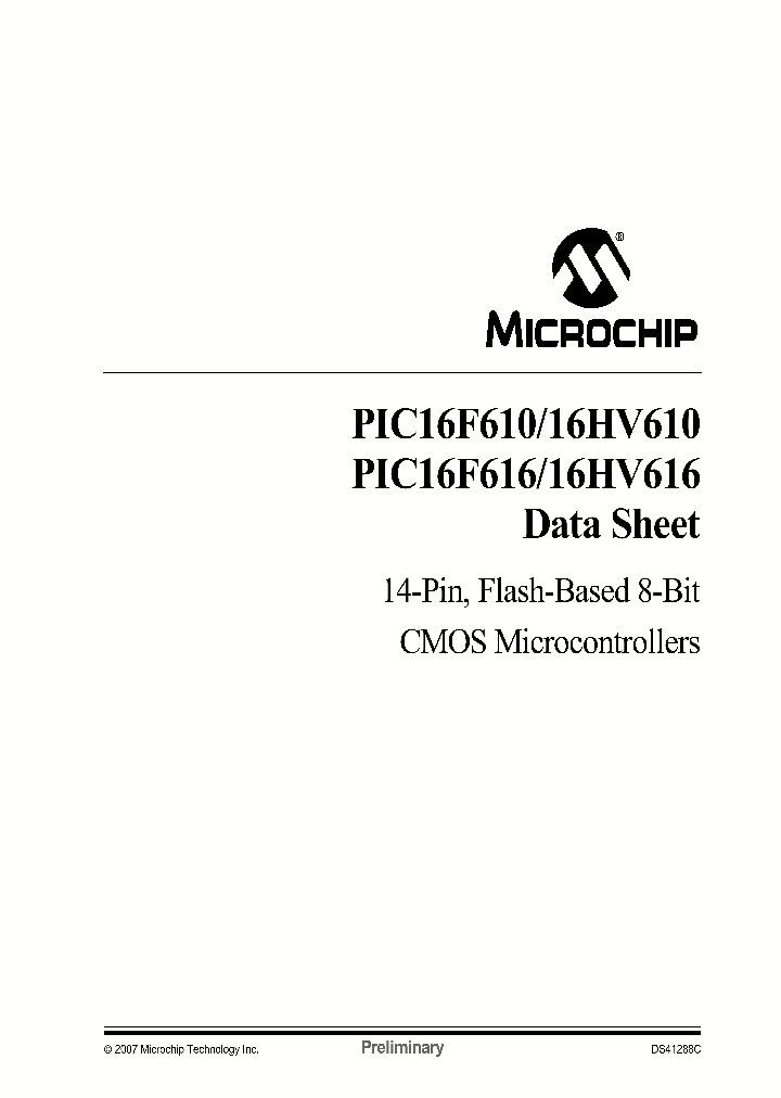 PIC16HV610T-IST_4457135.PDF Datasheet