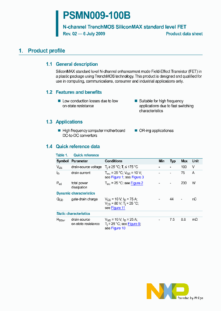 PSMN009-100B_4597441.PDF Datasheet