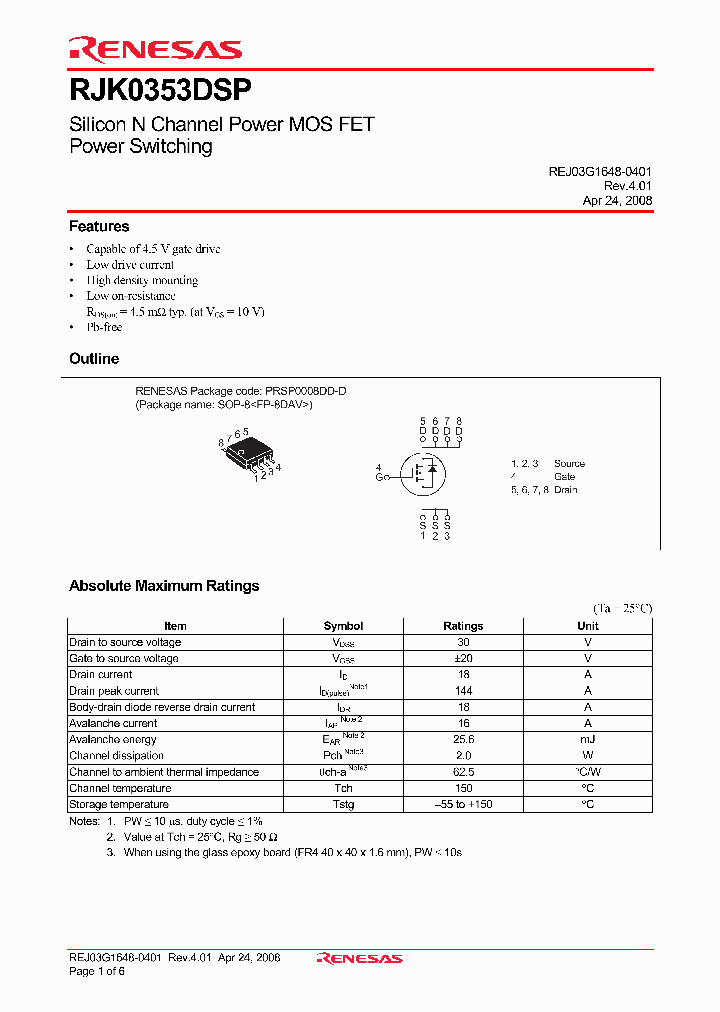 RJK0353DSP_4431552.PDF Datasheet
